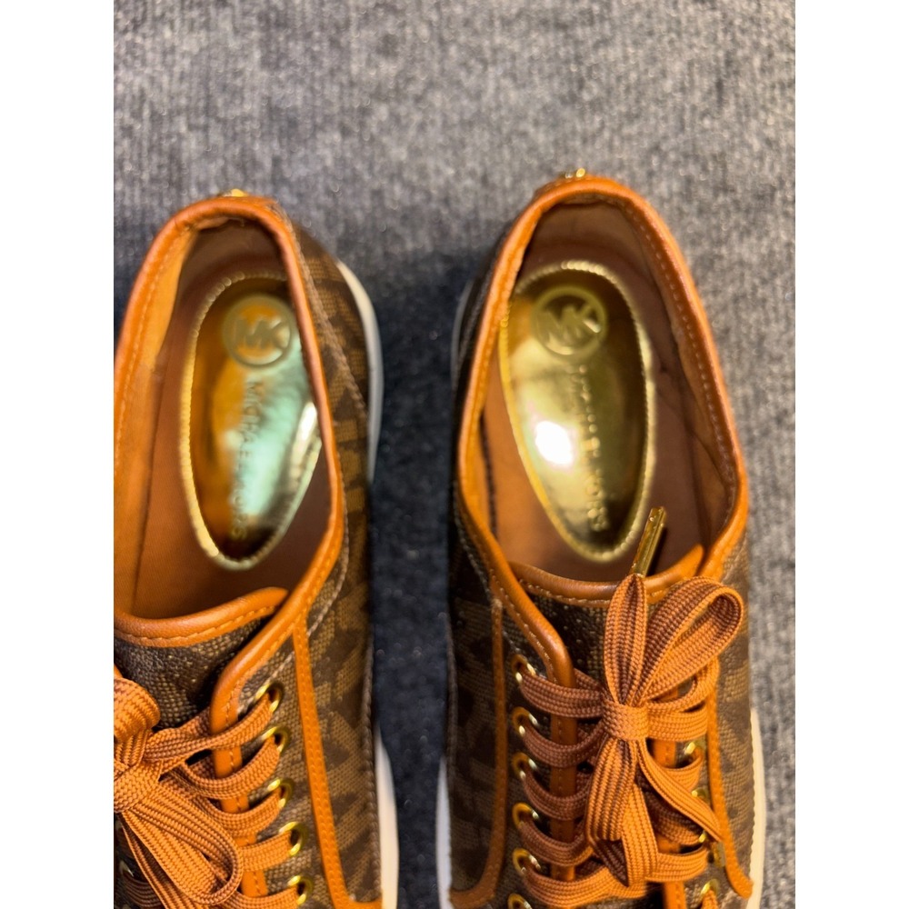 Michael Kors Boerum Sneakers Womens 11M Brown Black Perforated Round Toe Lace Up - Picture 14 of 15